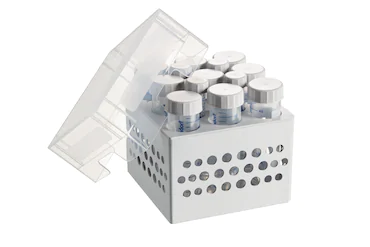 艾本德儲存盒 3 × 3, 可放置 9  個 50  mL 試管和 4  個 15  mL 試管，2  件，高 127  mm，5  英寸，聚丙烯材料，可耐受最低 -86  °C，高溫高壓滅菌，帶蓋子